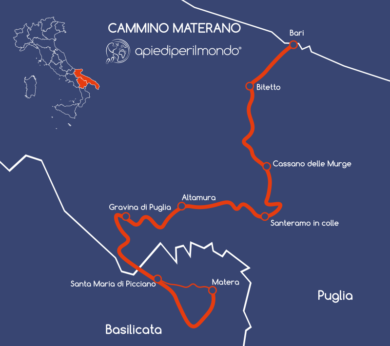 mappa Cammino Materano